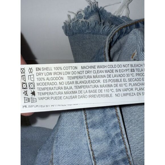 Forever 21 90s Jean Shorts Relaxed Fray Rigid Light Denim 6" Inseam Hi Rise 32 - Picture 16 of 16